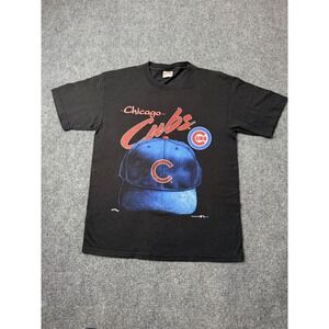 Mens T-Shirt Chicago Cubs MLB 1995 Nutmeg Black Graphic, Size L